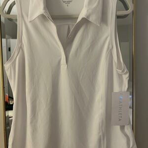 Athleta Women's White polo Tank Top